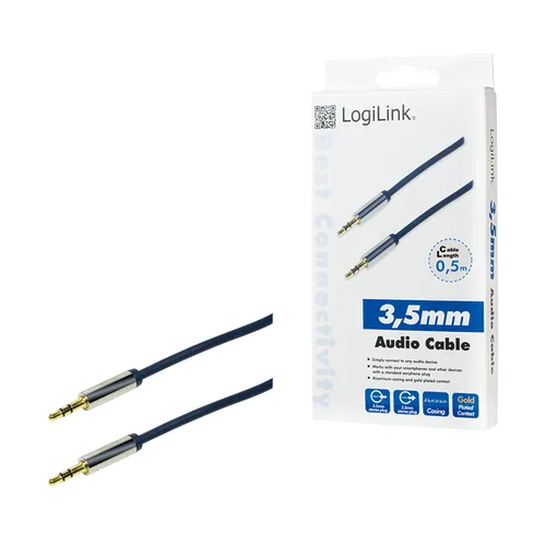 Logilink Audio-Kabel,3,5 mm 3-PinM zu 3,5 mm 3-PinM,bl 0,5