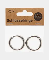 lalana Schlüsselanhänger ø 37 mm, 2 Stück - Detailfarbe: Silber
