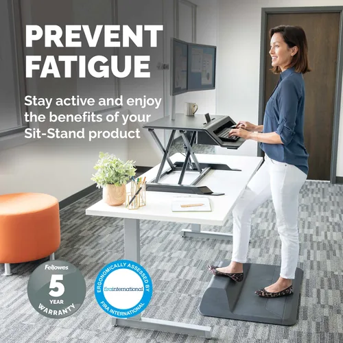 Fellowes Activefusion 59.69 x 89.85 cm - Farbe: Schwarz - Detailfarbe: Schwarz - Breite: 89.85 cm - Material: Kunststoff - Länge: 59.69 cm - Produkttyp: Anti-Ermüdungsmatte