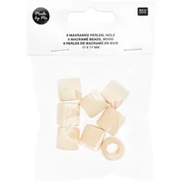 Rico Design 500216 beads Square bead Wood Natural 8 pc(s)