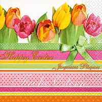 Paper + Design Taschentücher Tulpen und Streifen 1 Päckchen - Packungsgrösse: 1 Stück - Anzahl Lagen: 4