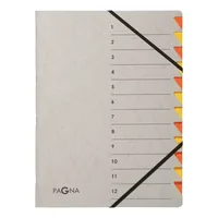Pagna Ordnungsmappe A4 Easy Grey Grau; Orange, 12 Fächer - Typ: Ordnungsmappe - Ausstattung: Register - Gummiband - Detailfarbe: Orange - Grau - Material: Span