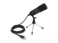 Delock Kondensatormikrofon Professionell USB mit Tischständer - Typ: Einzelmikrofon - Bauweise: Desktop - Anwendungsbereich: Gesang & Sprache - Voice-Chat / Gaming - Wandlerprinzip: Dynamisch - Richtcharakteristik: Niere - Umschaltbare Richtcharakteristik
