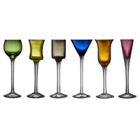 Lyngby Schnapsglas Coloured Glas 6 Stück, assortiert - Material: Glas - Höhe: 16 cm - Volumen: 25 ml - Glas Typ: Schnapsglas - Verpackungseinheit: 6 Stück - Detailfarbe: Mehrfarbig