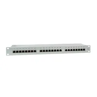 Logilink Patchpanel 19"" Einbau Kat.6 STP 24 Port, grau