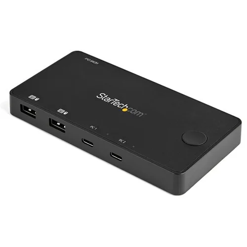 StarTech.com 2 Port USB C KVM Switch, 4K 60Hz HDMI, Compact Dual Port UHD USB Type C Desktop Mini KVM Switch with USB C Cables, Bus Powered, MacBook iPad Pro ThinkPad IdeaPad EliteBook