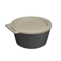 Koziol Schale Move Box mit Deckel 250 ml, Grau - Unterteilungsmöglichkeit: Nein - Material: Biozirkulärer Kunststoff - Detailfarbe: Grau - Set: Nein - Form: Rund