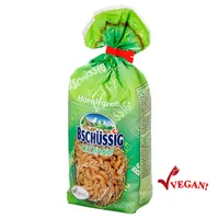 Bschüssig Teigwaren   UrDinkel Hörnli grob 500 g - Produkttyp: Hörnli - Nährwertangabe pro: 100 g - Energiegehalt (in kj): 1450 KJ - Energiegehalt (in kcal): 344 Kcal - Fett: 2.5 g - Gesättigte Fettsäuren: 1 g