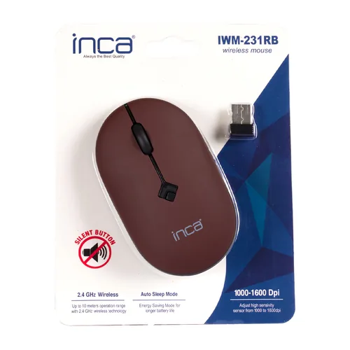 INCA Maus IWM-231RB 1600 DPI,Wireless,4 Tast.,Brown,2,4GHz
