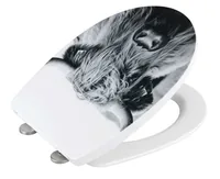Wenko WC-Sitz Yak Easy Close, Thermoplast, bis 350 kg - Detailfarbe: Grau - Mehrfarbig - Silber - Breite: 36.5 cm - Länge: 45 cm