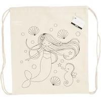 Creativ Company Turnbeutel 37 x 41 cm, Natur, Meerjungfrau, 1 Stk. - Material: Baumwolle - Detailfarbe: Nature - Textil-Art: Turnbeutel