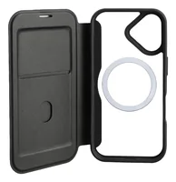 4smarts Back Cover Urban Pro Flipcase iPhone 17 Qi2 ready - Farbe: Schwarz - Fallsicher: Ja - Kompatible Hersteller: Apple - Detailfarbe: Schwarz - Mobiltelefon Kompatibilität: iPhone 17 - Material: Kunstleder