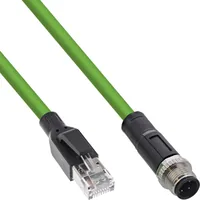 InLine 40401 cavo per sensori e attuatori 1 m M12 RJ-45 Verde