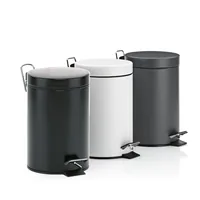 Kela Kosmetikeimer Monaco 3 l, Schwarz - Fassungsvermögen: 3 l - Höhe: 26 cm - Anzahl Behälter: 1 - Detailfarbe: Schwarz - Form: Rund - Material: Metall