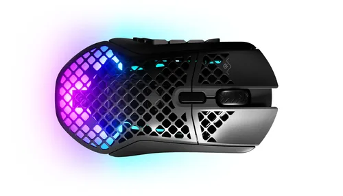 Steel Series Gaming-Maus Aerox 9 Wireless - Maus Features: Spritzwassergeschützt - Programmierbare DPI-Einstellung - Staubgeschützt - RGB-Beleuchtung - Daumentaste - Beleuchtung - Programmierbare Tasten - Bedienungsseite: Rechtshänder - Detailfarbe: Schwa