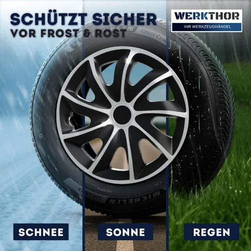 Werkthor Radzierblende Werkthor Radkappen 13 Zoll 4er Set 13 - Grösse: 13  - Detailfarbe: Schwarz - Silber