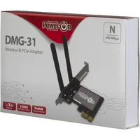 Inter-Tech Wi-Fi 4 PCIe Adapter DMG-31 2T2R Antenne 300Mbps retail