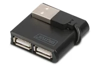 DIGITUS USB-Hub 4-Port 2.0->4xA2.0 integr. Kabel schwarz