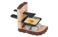 Nouvel Teelicht-Raclette Nouvel Raclette Single Wood Braun - Detailfarbe: Braun - Anzahl Teelichte: 4 × - Material: Stahl