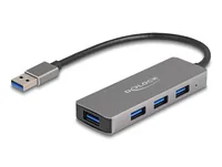 Delock 4 Port USB 3.2 Gen 1 Hub mit USB Typ-A Anschluss 4xTyp-A Buchsen seitlich