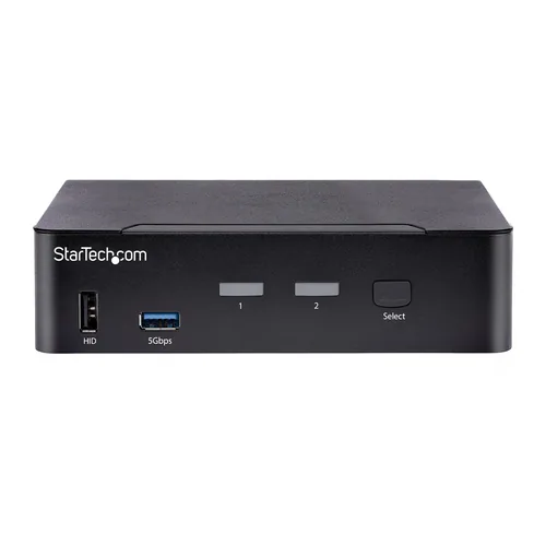 StarTech.com 2-Port USB-C KVM Switch, Single 4K 60Hz DisplayPort Monitor, 3.5mm Audio, 6x USB Hub Ports, Hot Key Switching, Thunderbolt 3/4 Compatible - TAA