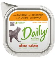 Almo Nature Nassfutter Daily mit Truthahn 100g - Tierbedürfnis: Kein besonderes Bedürfnis - Geschmacksrichtung: Fleischerzeugnis - Zertifikate: Keine Zertifizierung - Fleischsorte: Truthahn - Packungsgrösse: 100 g - Futtereigenschaft: Getreidefrei - Glute