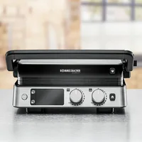 Rommelsbacher Kontaktgrill KG 2025, 2000 W - Produkttyp: Kontaktgrill - Höhenverstellbar: Ja - Detailfarbe: Schwarz - Silber - Leistung: 2000 W - Temperatur einstellbar: Ja - Anzahl unterschiedliche Grillplatten: 2