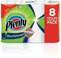 Plenty Haushaltspapier Short & Smart 8 Rollen à 74 Blatt - Verpackungseinheit: 8 Stück - Anzahl Blatt: 74 × - Natürlich Leben: Keine Besonderheiten