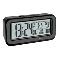 TFA Dostmann Digitalwecker Boxx Schwarz - Funktionen: Alarm - Ausstattung: Wochentag - Innentemperatur - Kalender - Datum - Displaytyp: LED - Detailfarbe: Schwarz - Funksignal: Ja - Betriebsart: Akkubetrieb
