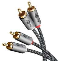 Goobay 65295 audio cable 5 m 2 x RCA Schwarz, Silber