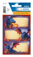 Herma Stickers Schuletiketten Dragon 3 Blatt / 9 Sticker - Produkttyp Bucheinbandprodukte: Schuletiketten - Detailfarbe: Blau - Rot