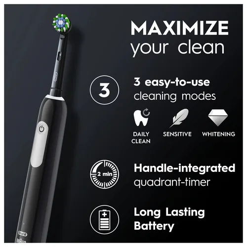 Oral-B Pro 1 Cross Action , Elektrische Zahnbürste (schwarz, mit Reiseetui)