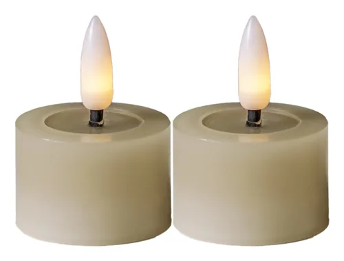 Star Trading LED Teelichter Set 2 Pack Flow 5 cm – Beige - Betriebsart: Akkubetrieb - Fernbedienung: Nein - Aussenanwendung: Nein - Timerfunktion: Ja - Set: Ja - Durchmesser: 4 cm