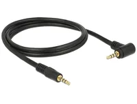 Delock Kabel Klinke 3,5 mm 4 Pin Stecker > Stecker gewinkelt 1 m schwarz