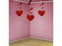 Partydeco Girlande Swirls Herzen 0.6 m, Rot - Materialtyp: Kunststoff - Material: Polyvinylchlorid (PVC) - Detailfarbe: Rot - Länge: 0.6 m - Motto: Liebe