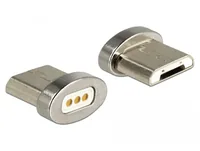 Delock USB-Kabel magnetisch Adapter Stecker ohne Kabel Micro-USB B - Kabeltyp: Adapter - Detailfarbe: Silber - USB Standard: 2.0 (480 Mbps) - Länge: 0 m - USB Anschluss 2 (Endgerät): Micro-USB B - Geschlecht Anschluss 2 (Endgerät): Male (Stecker)