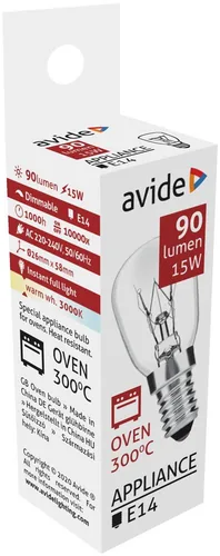 Avide Ofenlampe 300C Leuchte 90lm 15W E14 WW 3000K