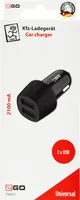 2GO KFZ Ladegerät 2000mA 2x USB-A schwarz