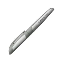 STABILO Füllfederhalter Flow Monochrom Grau - Strichstärke: 0.5 mm - Medium (M) - Set: Nein - Bedienungsseite Stift: Universal - Ergnonomisch Schreiben: Ja - Anwender: Erwachsene - Heimanwender - Schüler - Studenten - Schriftfarbe: Blau