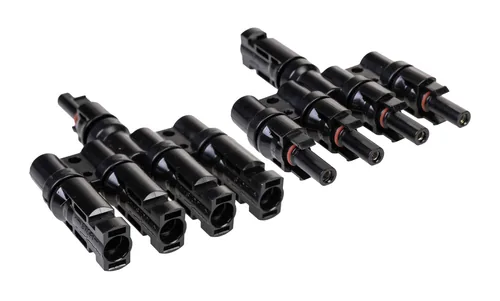 FURBER.power T-Verteiler FC4 1 auf 4, Set - Anschluss Seite B: FC4 Buchse (kompatibel mit MC4 - DL4 - TS4 - QC4) - Anschluss Seite A: FC4 Stecker (kompatibel mit MC4 - DL4 - TS4 - QC4)