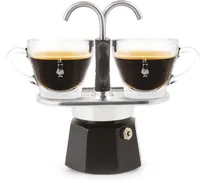 Bialetti Espressokocher New Mini Express 2 Tassen, Schwarz/Silber - Material: Aluminium - Kompatible Kochfelder: Elektro - Gas - Glaskeramik - Detailfarbe: Schwarz - Silber - Betriebsart: Manueller Betrieb - Anzahl Tassen: 2 ×