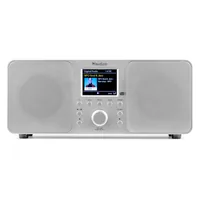 Audizio DAB+ Radio Genua Silber - Widerstandsfähigkeit: Keine Angabe - Radio Tuner: DAB+ - FM - Internetradio - Stromversorgung: Netzbetrieb - Detailfarbe: Silber - Streaming Formate: Keine - Ausstattung: Display - Equalizer - Fernbedienung - Schlummerfun