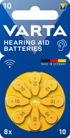 Varta Hörgerätebatterie 10 , 8 Stück - Gewicht: 0.3 g - Verpackungseinheit: 8 Stück - Chemisches System: Zink-Luft - Batterietyp Bauform: PR70 / 10 (Gelb) / V10 / HA10 / 8610 / R10ZA / L10ZA / 10AE / PR-230PA / PR230H / DA230 / ZL4 / AC230 / 10HPX / PR536