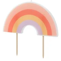 Partydeco Kerze Regenbogen, 4.5 cm, 1 Stück - Detailfarbe: Mehrfarbig - Packungsgrösse: 1 Stück - Motiv: Regenbogen - Anlass: Geburtstag - Universal