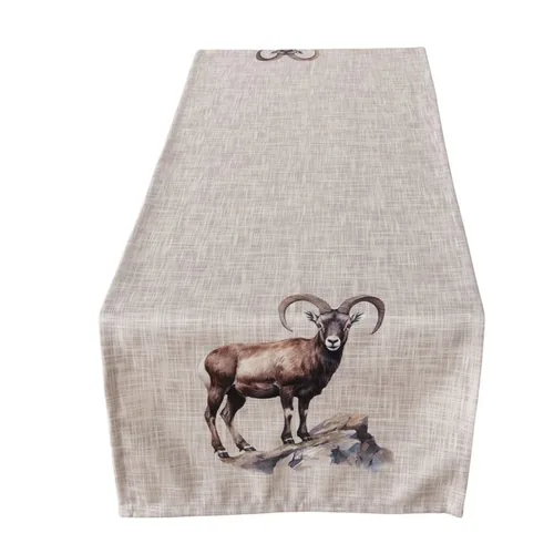 Boltze Tischläufer Poldie Textil, 140 x 40 cm - Materialtyp: Textil - Material: Polyester (PES) - Verpackungseinheit: 1 Stück - Detailfarbe: Beige - Braun - Produkttyp: Tischläufer