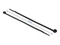 Delock Kabelbinder Schwarz 200 mm x 4.8 mm, 100 Stück - Breite: 4.8 mm - Länge: 200 mm - Produkttyp: Kabelbinder - Ausstattung Kabelmanagement: Keine - Verpackungseinheit: 100 Stück - Material: Polyamid (PA)