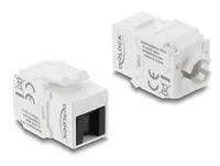 Delock Keystone-Modul RJ45 Buchse zu LSA Cat.6 UTP werkzeugfrei - Modultyp: Keystone - Anschluss Front: Buchse RJ-45 - Anschluss Rück: LSA - Medientyp: Netzwerk - Schirmung: Nein - Detailfarbe: Weiss-Schwarz