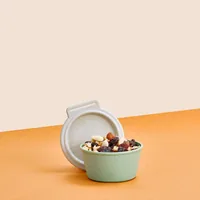 Koziol Schale Move Box mit Deckel 250 ml, Grün - Unterteilungsmöglichkeit: Nein - Material: Biozirkulärer Kunststoff - Detailfarbe: Grün - Set: Nein - Form: Rund