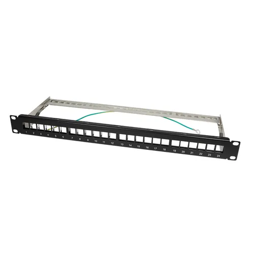 Logilink Keystone Patchpanel 19"", 24 Module, leer, schw.