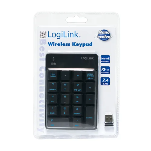 LogiLink ID0120 tastierino numerico Universale RF Wireless Nero